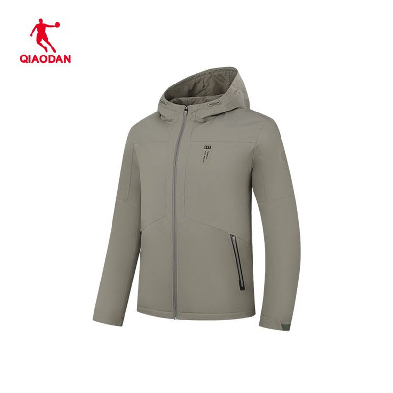 乔丹商场同款加绒加厚外套男士秋冬运动风衣连帽外套QDEFD3254079