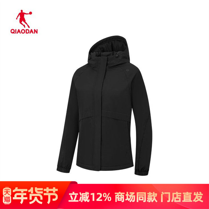 乔丹梭织短棉服女2025冬季保暖宽松综训休闲运动外套QDEFM2254030,运动服/休闲服装,运动棉衣,淘宝优惠券,粉丝福利购,淘宝优惠卷