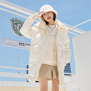 中国乔丹长款羽绒服女2025冬季加厚保暖运动服面包服LGM42234507