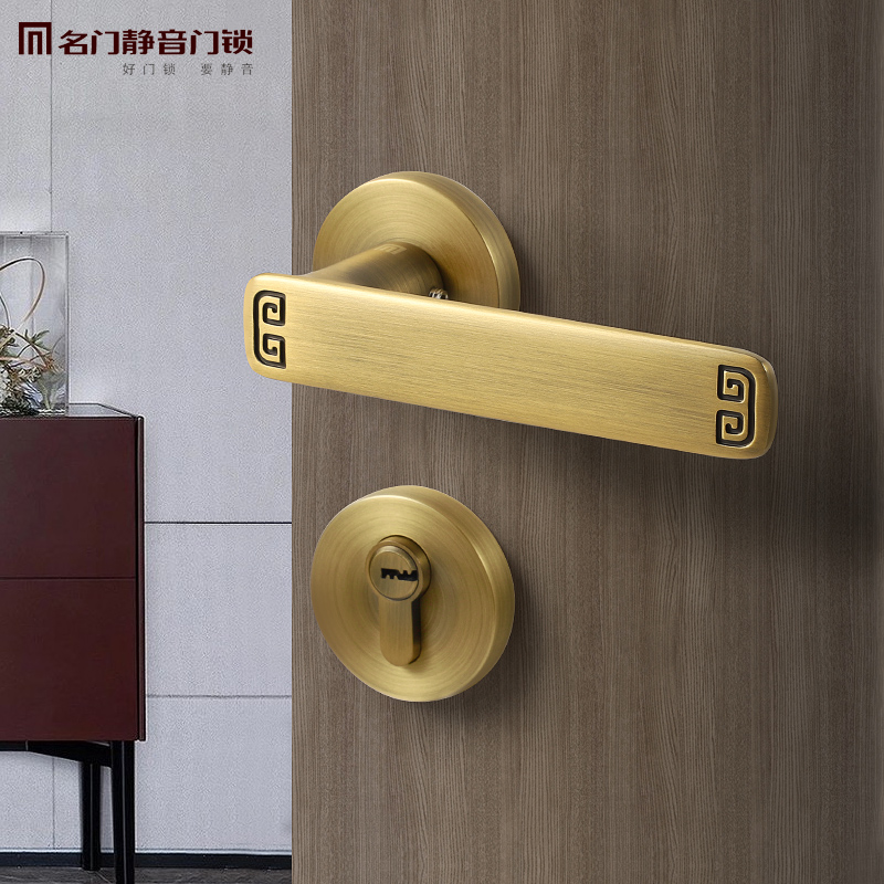 静音门锁北欧卧室房间简约美式