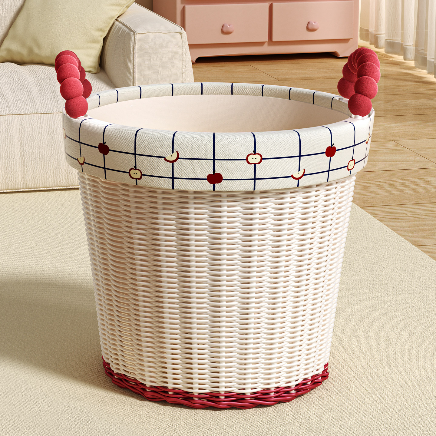 多巴胺家用脏衣篓高颜值大容量脏衣服收纳筐浴室仿藤编网红脏衣篮,收纳整理,脏衣篮,淘宝优惠券,粉丝福利购,淘宝优惠卷