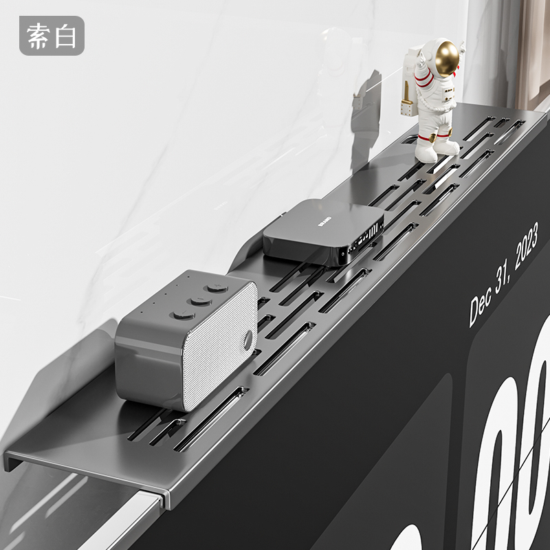 电视机机顶盒置物架免打孔路由器收纳架冷轧钢显示器上方收纳神器