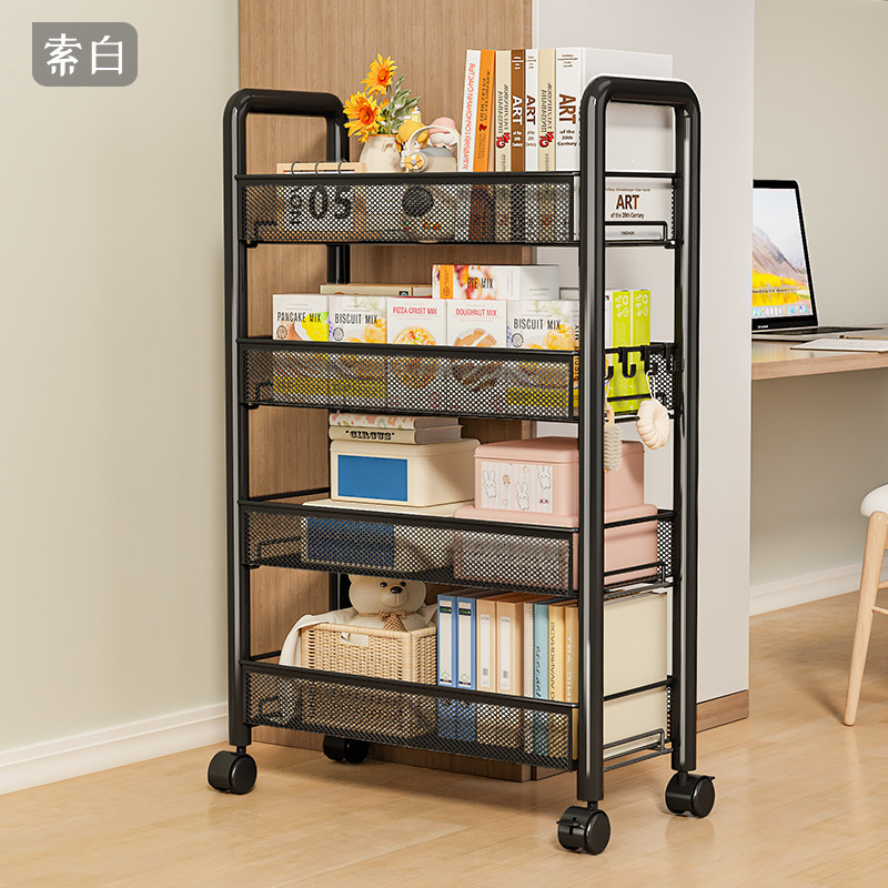 小推车置物架大容量零食收纳分层架子可移动带轮宿舍必备好物,收纳整理,家用收纳手推车,淘宝优惠券,粉丝福利购,淘宝优惠卷