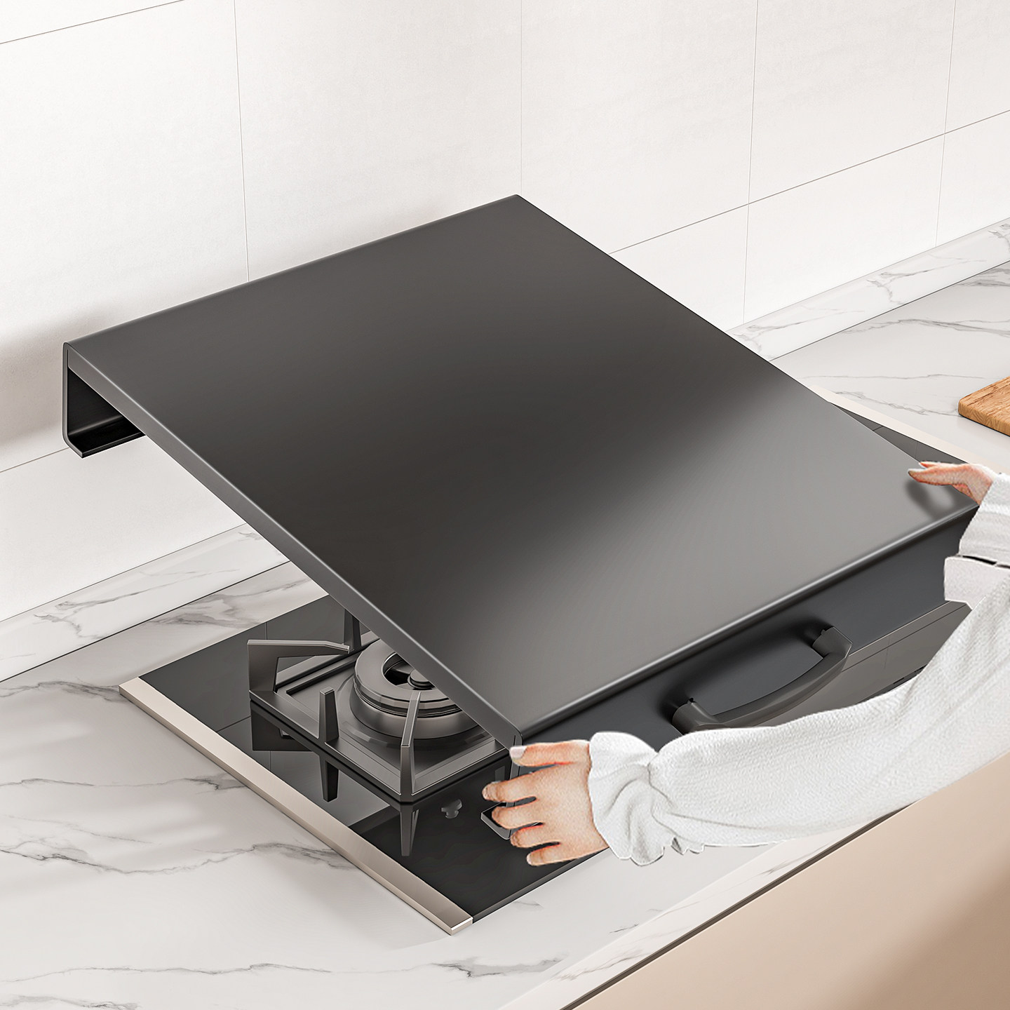 瓦斯炉罩盖板灶台托 托架厨房台面上多功能置物架电磁炉垫高支架