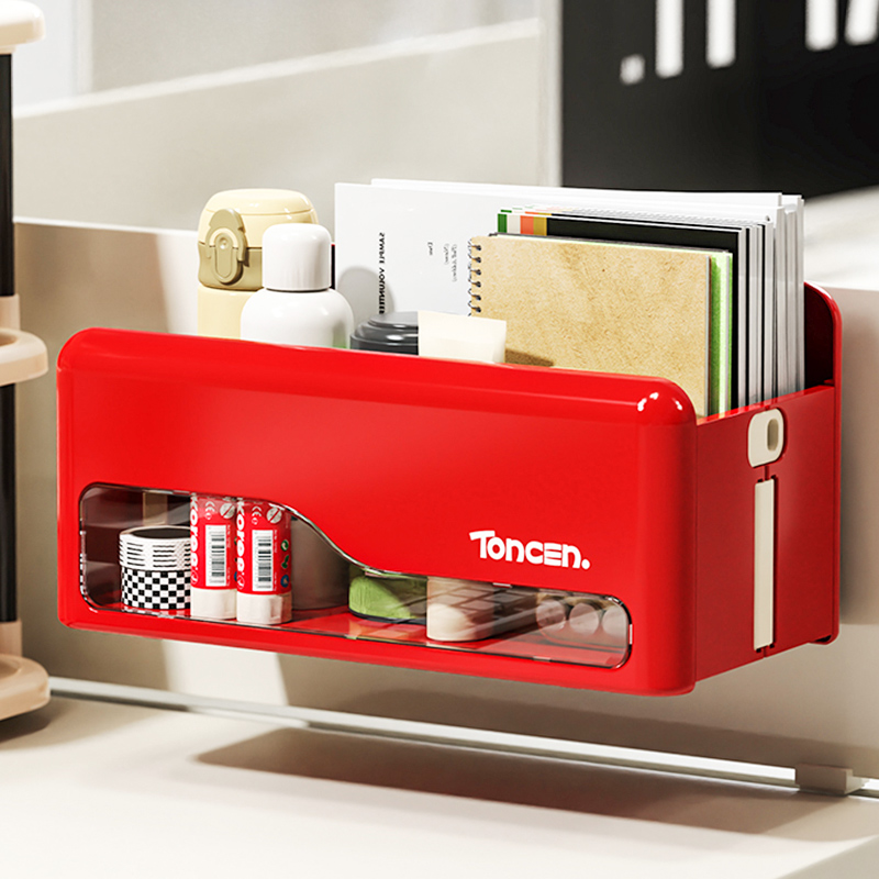 办公桌收纳盒办公室工位置物架桌面悬挂式收纳架挂篮女生桌上折叠