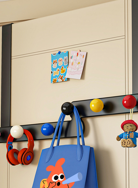 门后挂钩门上挂衣架免打孔置物架多巴胺高门衣架高颜值衣服钩创意