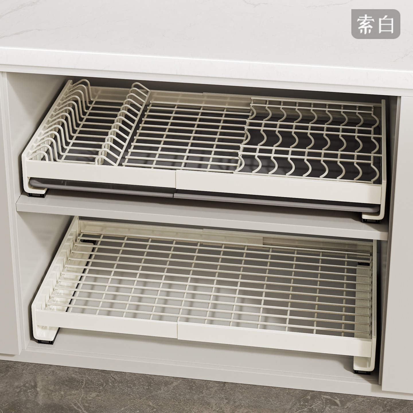 抽拉碗碟收纳架可伸缩橱柜拉篮厨房沥水碗架免打孔家用碗盘置物架,厨房/烹饪用具,碗架,淘宝优惠券,粉丝福利购,淘宝优惠卷