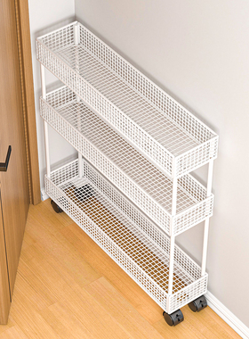 门后卫生间夹缝收纳柜超薄极窄置物架浴室缝隙窄柜落地带轮收纳架