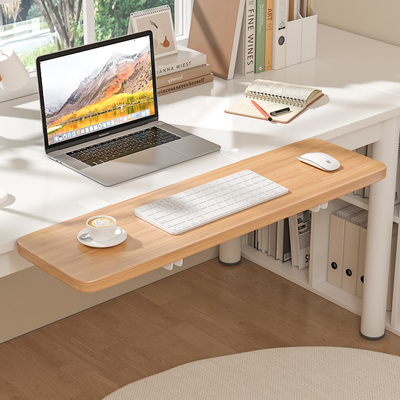 桌面延长板可折叠扩展桌面置物架电脑桌子侧边增宽免打孔键盘托架