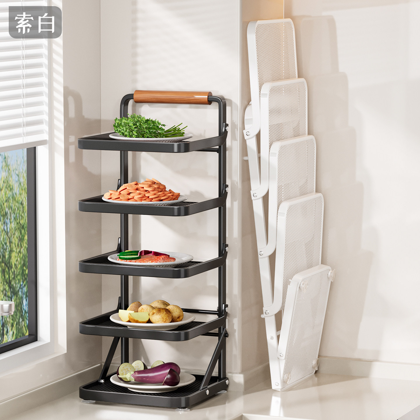 备菜架可折叠厨房多层壁挂配菜盘收纳置物架家用多功能菜盘收纳架,厨房/烹饪用具,配菜/备菜盘,淘宝优惠券,粉丝福利购,淘宝优惠卷