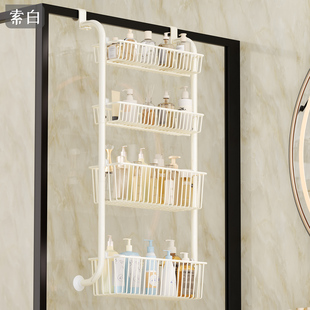 免打孔浴室置物架卫生间悬挂多层收纳架淋浴房玻璃门挂篮神器架子