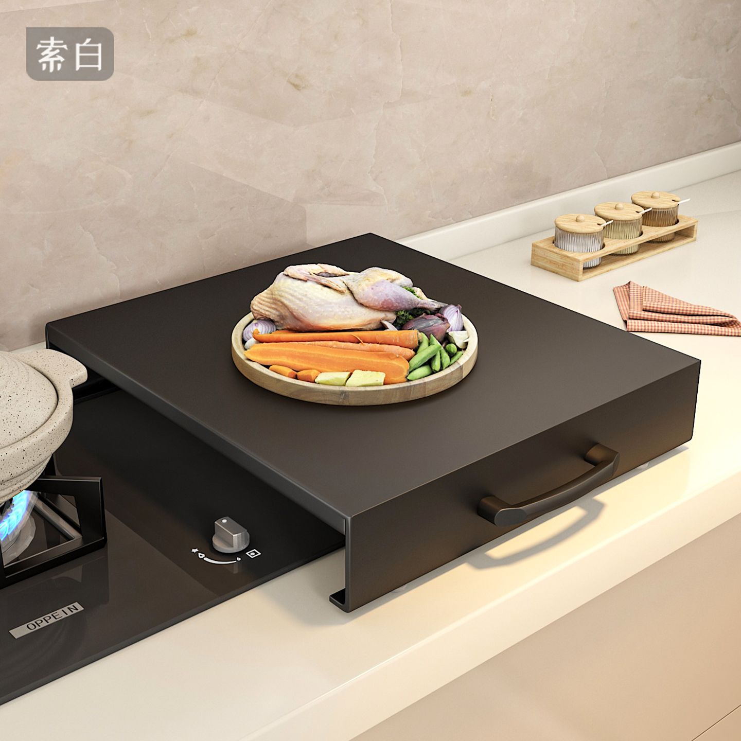 燃气灶盖板灶台置物架