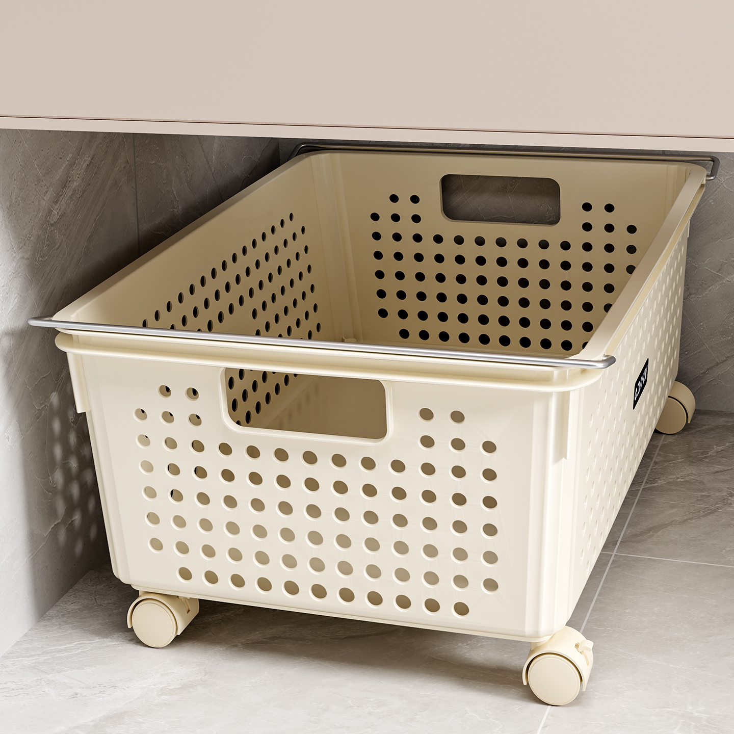 浴室柜下脏衣篓家用移动脏衣篮小推车卫生间洗漱台下脏衣服收纳筐