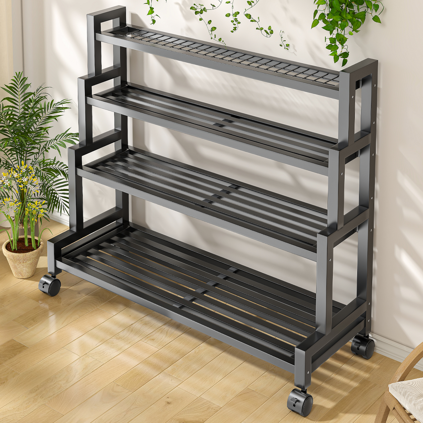 阶梯式花架多层可移动花盆架