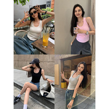 辰米范 白色吊带背心女外穿夏季新款修身显瘦针织无袖短款上衣