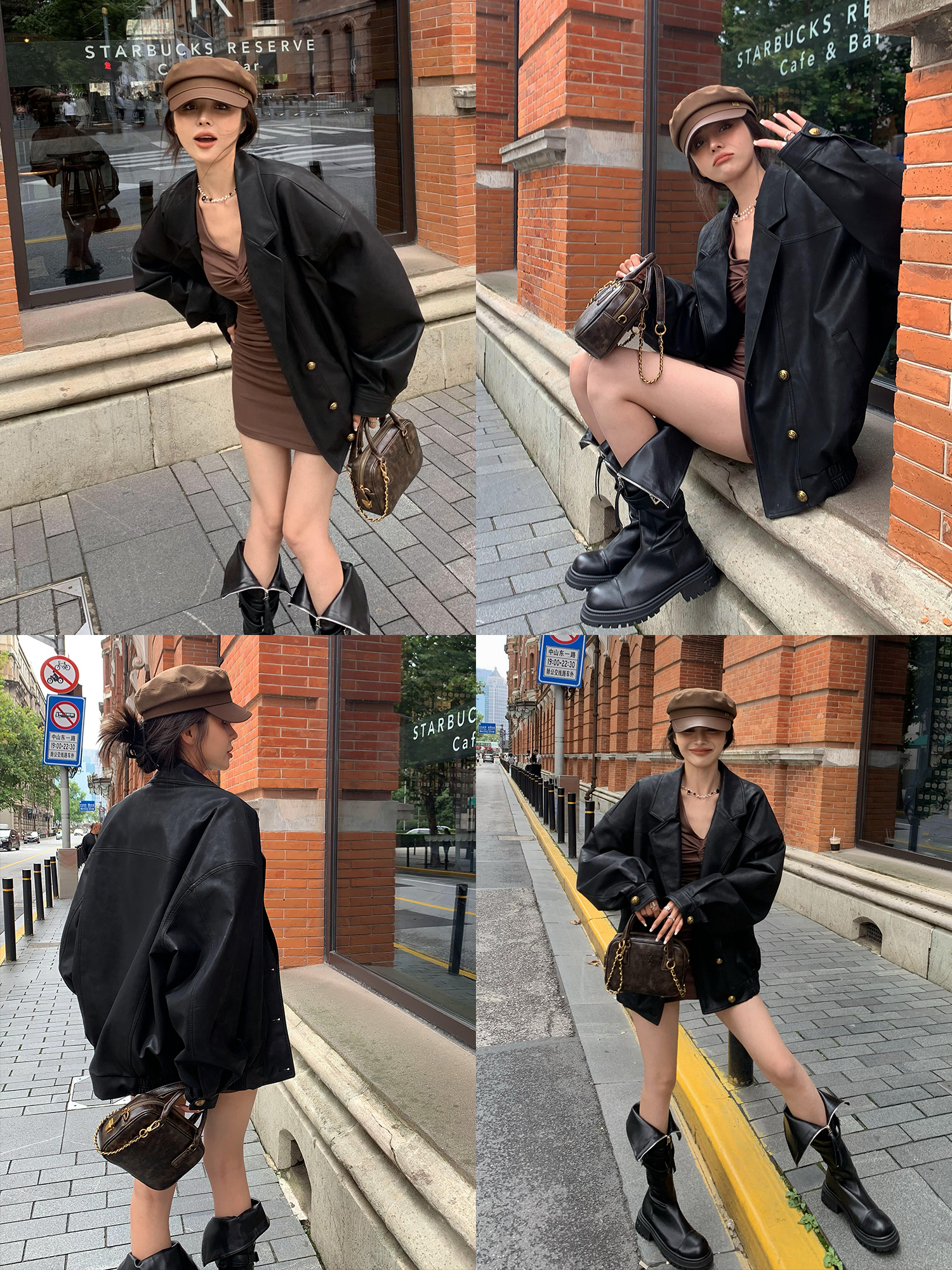 辰米范夹克PU皮衣外套