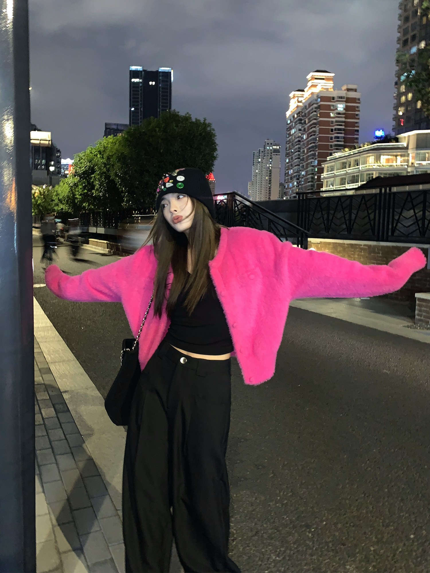 辰米范毛衣外套女毛织开衫