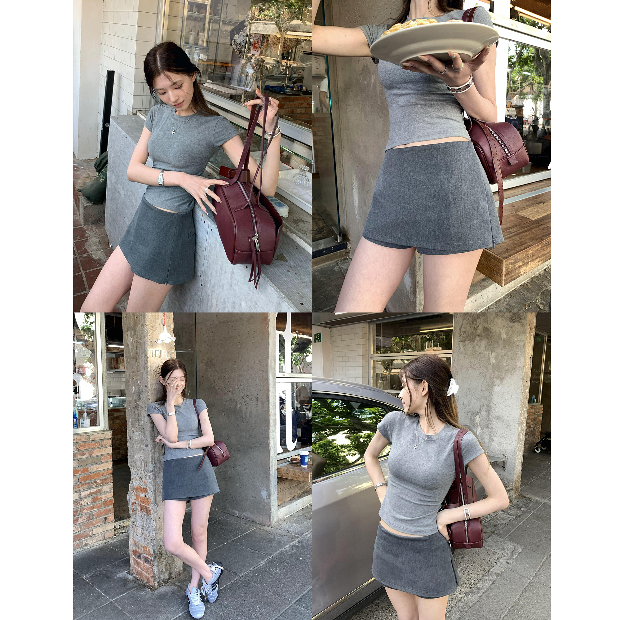 辰米范 解锁ins风出行 通勤/聚会/约会心机短款裤裙女a字半身裙