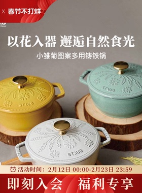 staub珐宝小雏菊系列铸铁锅家用炖锅无涂层炖盅煲汤多功能炖锅