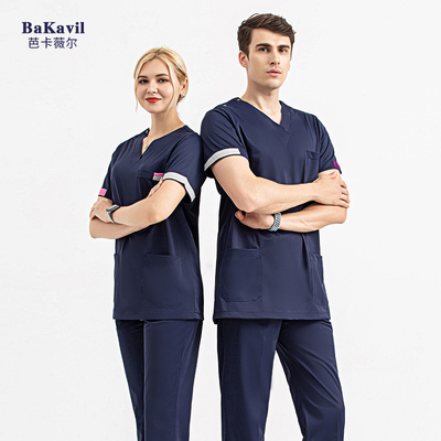 高端【四面弹】口腔牙科洗手衣男刷手服宠物医院手术衣套装工作服