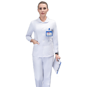 高端护士服女款分体套装夏季短袖圆领长袖蓝色医护牙科口腔工作服