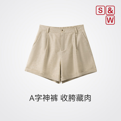 亚麻A字短裤女夏季薄款透气