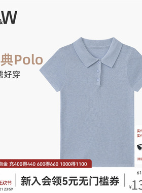SW速惟针织短袖女春夏POLO衫纯色休闲百搭简约针织T恤上衣2026新