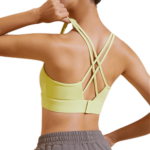 SW美背背心文胸一体运动内衣女防震聚拢健身瑜伽服舞蹈细肩带吊带