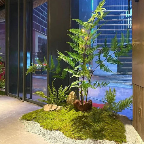 楼梯苔藓蕨仿真植物造景空间软装