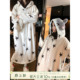 馨帮帮Homedress 星星印花连帽珊瑚绒睡衣冬保暖加厚家居服睡袍女