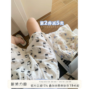 清爽宽松可外穿家居短裤 馨帮帮Homedress 女夏季 舒适睡裤 学生薄款