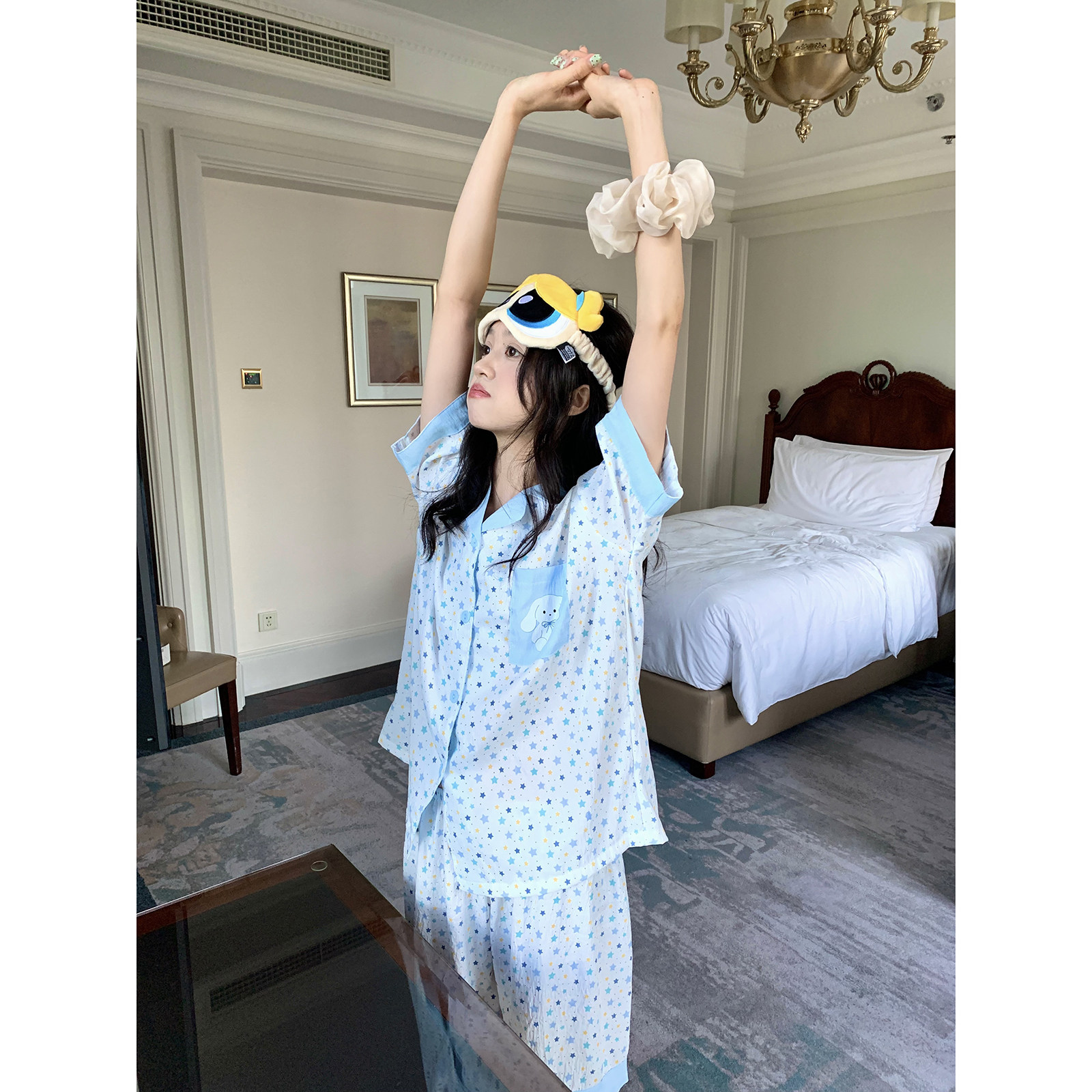 馨帮帮Homedress 可爱卡通星星睡衣女夏季新款短袖短裤家居服套装,女士内衣/男士内衣/家居服,睡衣/家居服套装,淘宝优惠券,粉丝福利购,淘宝优惠卷