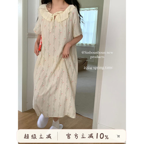 Sinbounboun睡裙甜美碎花睡裙
