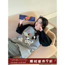 撞色卡通条纹睡衣女舒适亲肤家居服套装 馨帮帮Homedress 春秋新款