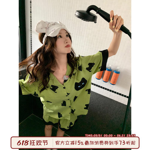 馨帮帮Homedress猫咪翻领睡衣女