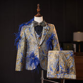 儿童西装 套装 男童春晚主持英伦风走秀小西服花童礼服钢琴演出服冬