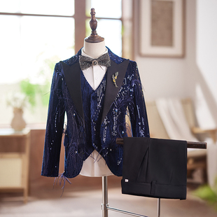 简百迪男童西服套装儿童高端走秀小西装花童生日主持演出服加厚冬