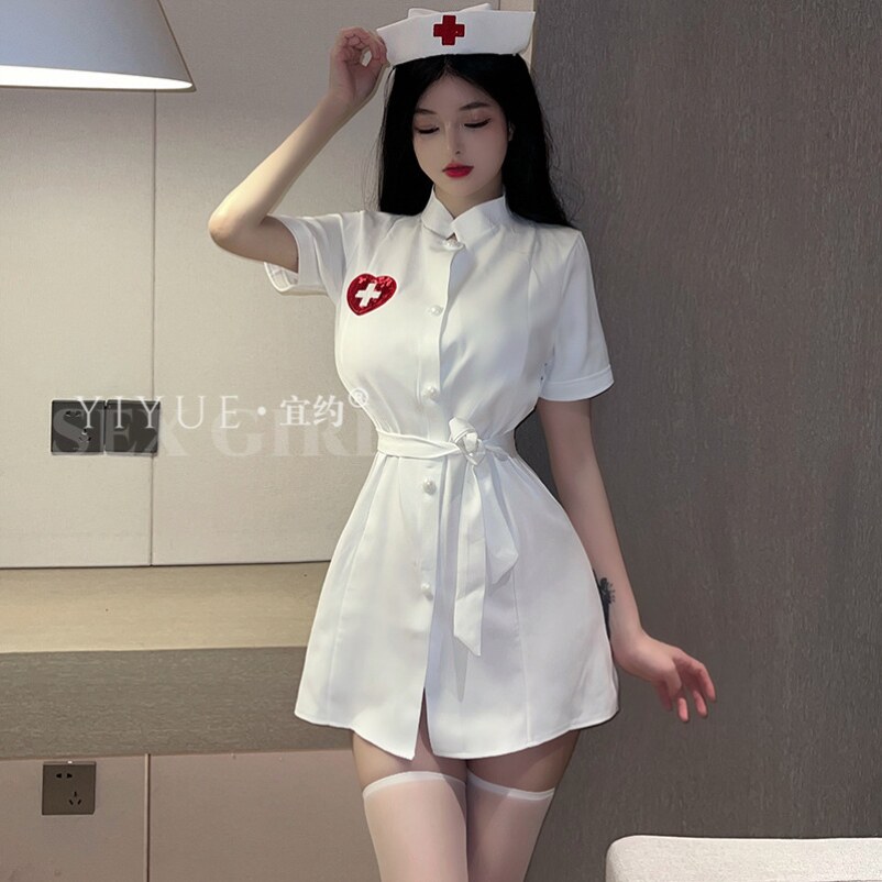 甜美护士cosplay制服医生肚兜