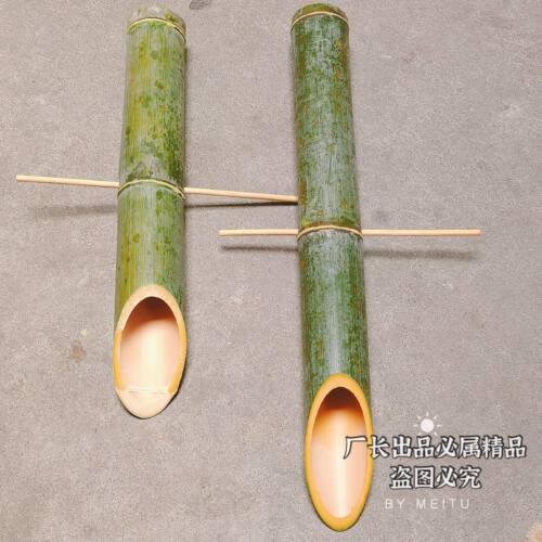 小惊鹿水嘴竹子斜切竹惊鸟倒水桶斜切特色酒桶竹制品空心竹