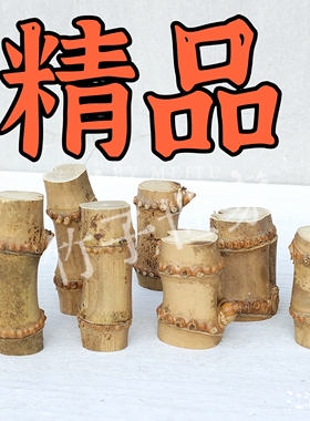 楠竹鞭手把件竹雕竹根毛料刀柄打磨文玩竹根雕刻印章酒瓶把玩料子