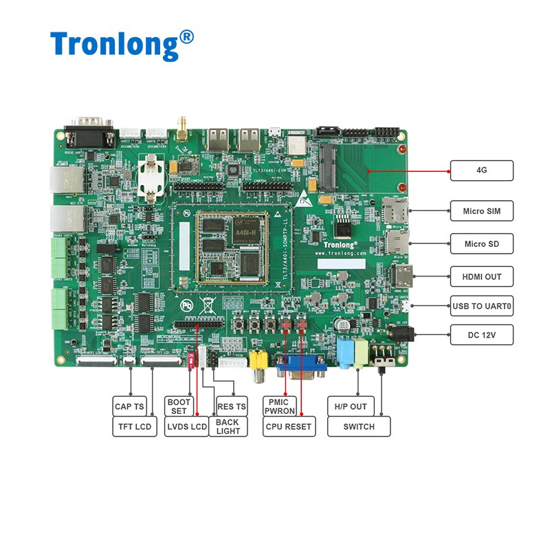 创龙全志A40i工业开发板 全国产1.2GHz四核A7 ARM Linux 小体积