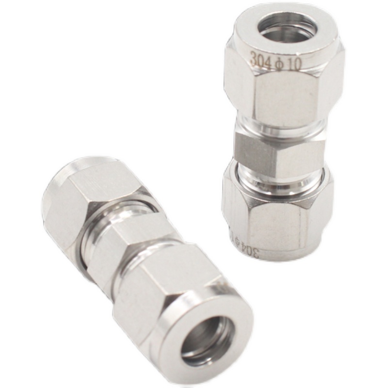 316L不锈钢卡套直通中间接头 研磨处理 两通气源仪表英制钢管铜管