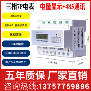 带485通讯接口远程电度表 电表 鼎硕单相导轨电能表 家用2P轨道式