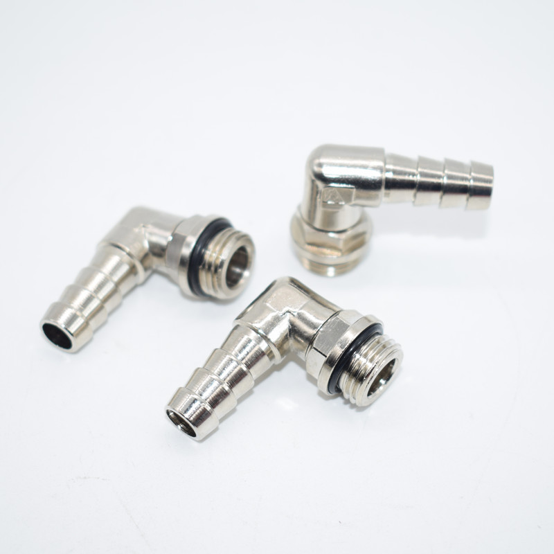 全铜电镀镍宝塔弯头可旋转360度YPB-L8-G1/4直角宝塔竹节水管接头