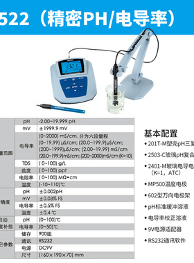 上海三信MP511/512/513/521台式酸度计PH计电导率测试仪溶解氧仪