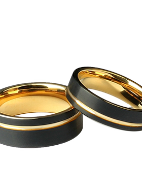 MOKANI简约情侣钨金对戒可刻字