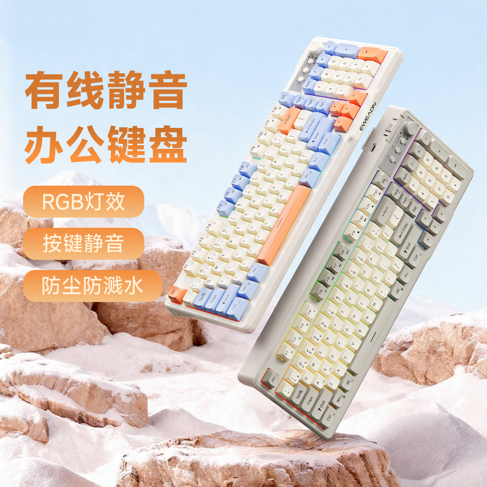 前行者V98有线机械手感键盘套装