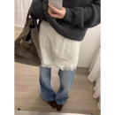 韩系秋冬季 氛围感蕾丝花边中长吊带背心叠穿连衣裙