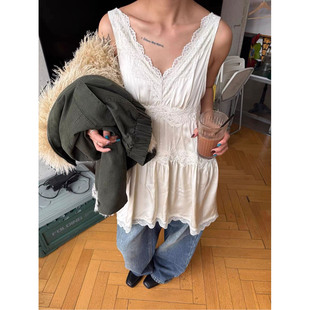 2025冬款蕾丝背心裙女叠穿内搭屁帘裙80010