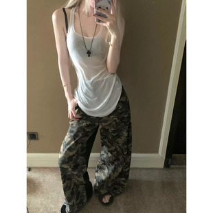 辣妹复古微透吊带背心女春秋修身显瘦设计感性格百搭内搭别致上衣